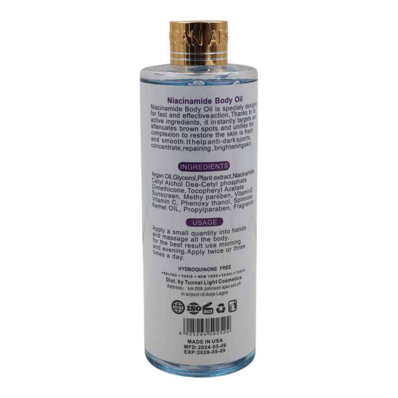 Moroccan Argan Essential oils 6In1 Niacynamide body oil-400ml